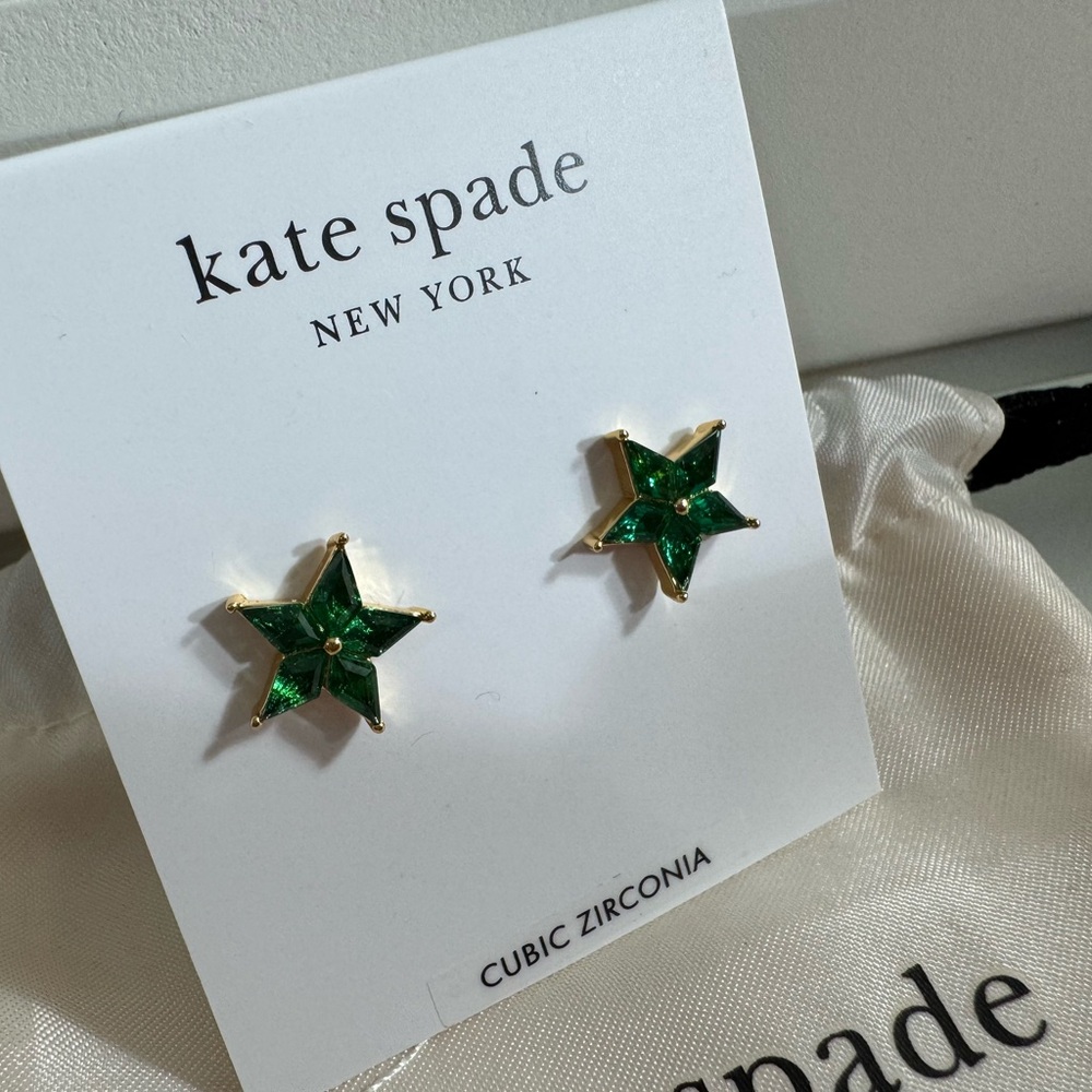 Kate Spade Emerald Star Earrings